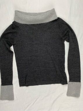 Vintage Tommy Hilfiger Dark Charcoal Off-Shoulder Sweater